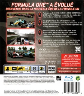 Formula One: Championship Edition PlayStation 3 PAL back cover