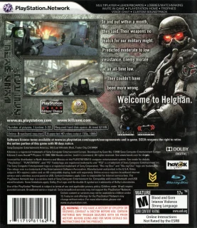 Killzone 2 PlayStation 3 NTSC-U back cover