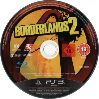 Borderlands 2 PlayStation 3 PAL disc