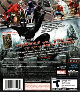 Spider-Man: Web of Shadows PlayStation 3 NTSC-U back cover