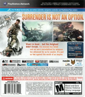Killzone 3 PlayStation 3 NTSC-U back cover