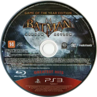 Batman: Arkham Asylum - Game of the Year Edition PlayStation 3 Greatest Hits disc