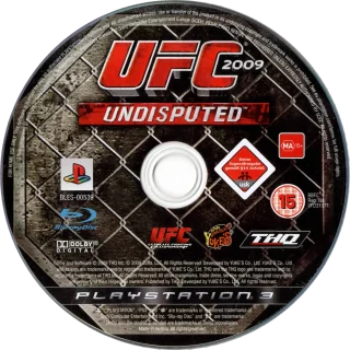 UFC 2009 Undisputed PlayStation 3 PAL disc