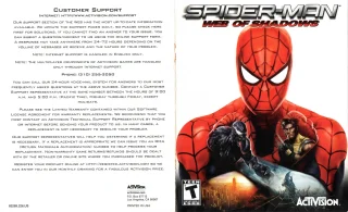 Spider-Man: Web of Shadows PlayStation 3 NTSC-U manual