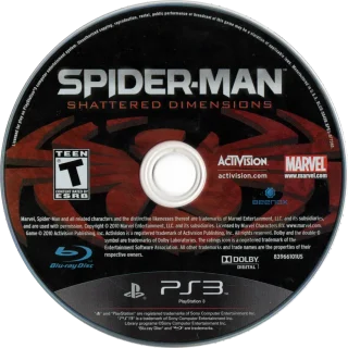 Spider-Man: Shattered Dimensions PlayStation 3 NTSC-U disc