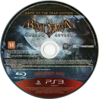 Batman: Arkham Asylum - Game of the Year Edition PlayStation 3 NTSC-U Greatest Hits disc