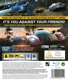 Need for Speed: Hot Pursuit PlayStation 3 PAL back cover