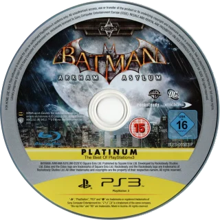 Batman: Arkham Asylum PlayStation 3 PAL Platinum disc