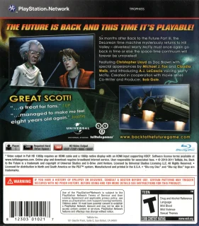 Back to the Future: The Game PlayStation 3 NTSC-U back cover