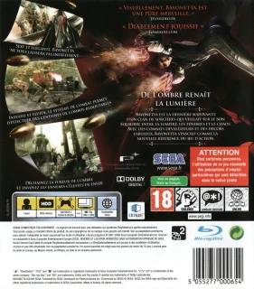 Bayonetta PlayStation 3 PAL back cover