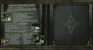 Batman: Arkham Asylum PlayStation 3 NTSC-U back of the inlay