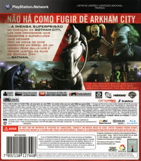 Batman: Arkham City PlayStation 3 NTSC-U back cover