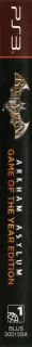 Batman: Arkham Asylum - Game of the Year Edition PlayStation 3 Greatest Hits spine