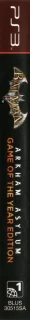 Batman: Arkham Asylum - Game of the Year Edition PlayStation 3 NTSC-U Greatest Hits spine