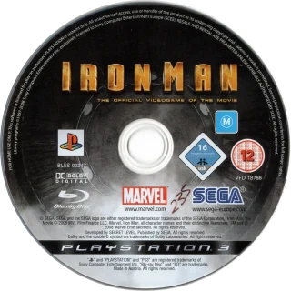 Iron Man PlayStation 3 PAL disc